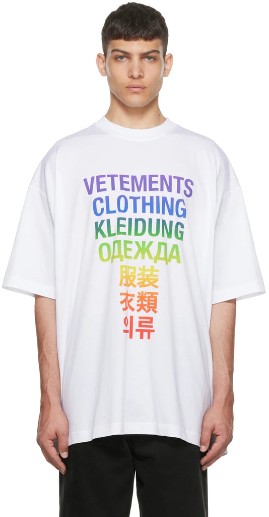 Vetements White 'Vetements' Translation T-Shirt
